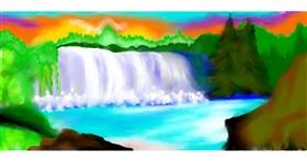 Drawing of Waterfall by DebbyLee