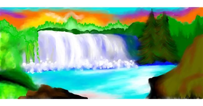 Drawing of Waterfall by DebbyLee
