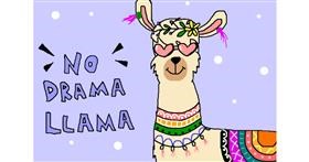 Drawing of Llama by InessA