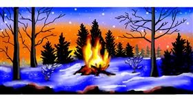 Drawing of Campfire by DebbyLee