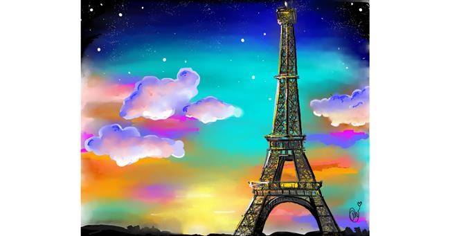 Drawing of Eiffel Tower by Audrey