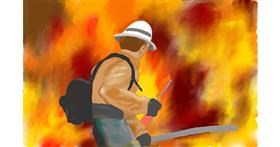 Drawing of Firefighter by GJP