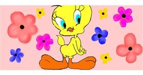 Drawing of Tweety Bird by DebbyLee