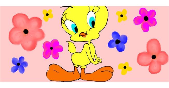 Drawing of Tweety Bird by DebbyLee