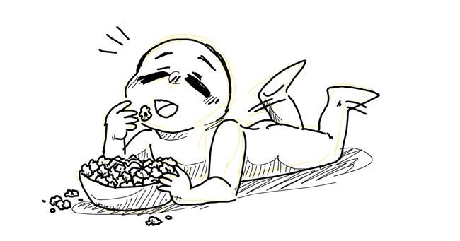 Drawing of Popcorn by liczka