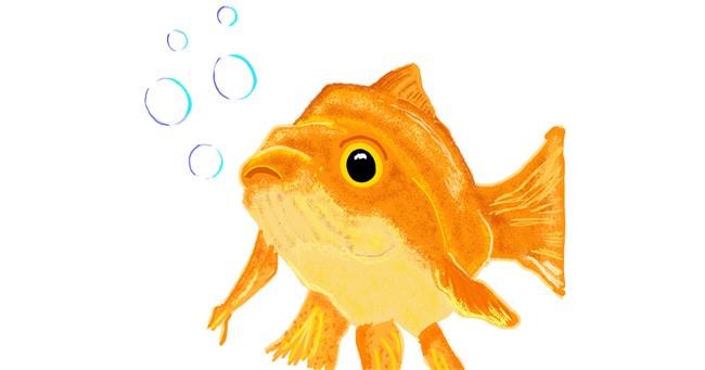 Drawing of Goldfish by Geo-Pebbles