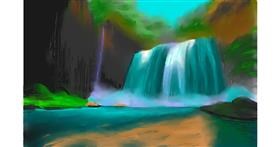 Drawing of Waterfall by Edgar