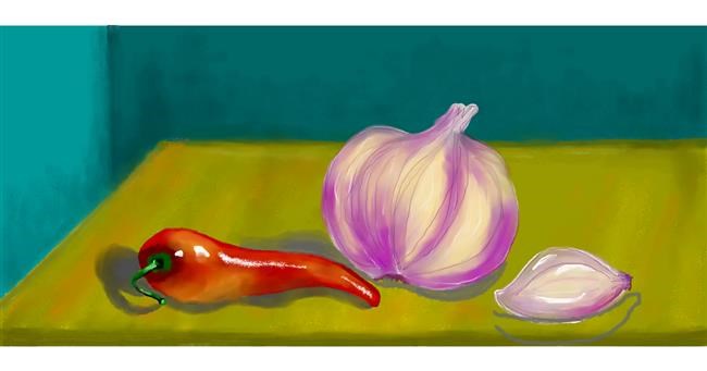 Drawing of Garlic by Debidolittle