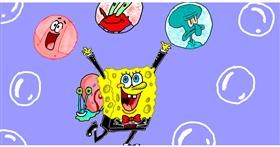 Drawing of Spongebob by InessA