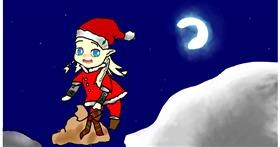 Drawing of Christmas elf by Arya