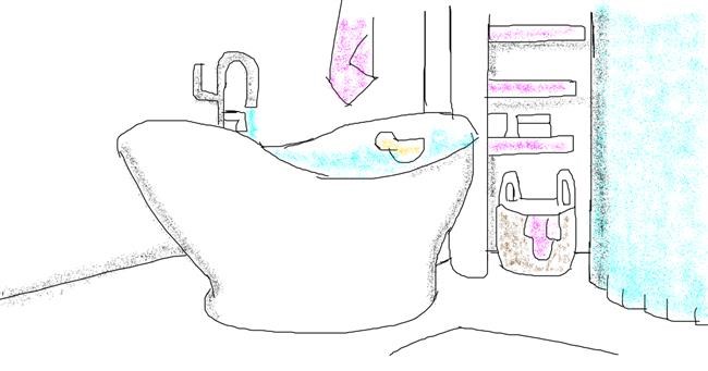 Drawing of Bathtub by Destiny