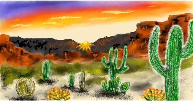 Drawing of Cactus by Eclat de Lune