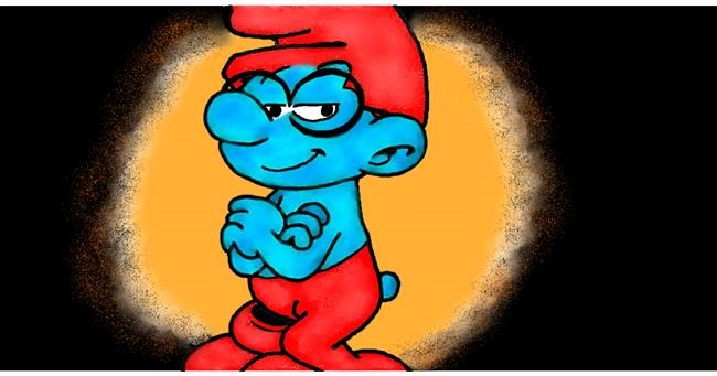 Drawing of Smurf by InessA