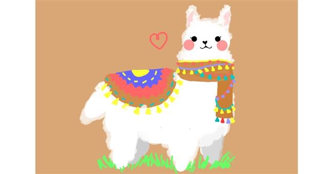 Drawing of Llama by Redd_Pandaii