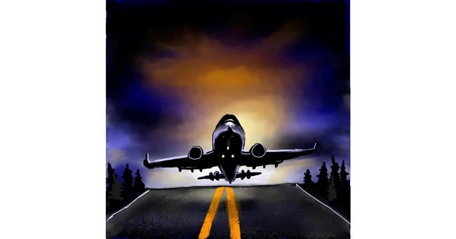 Drawing of Airplane by Leah