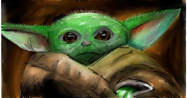 Drawing of Baby Yoda by Mia