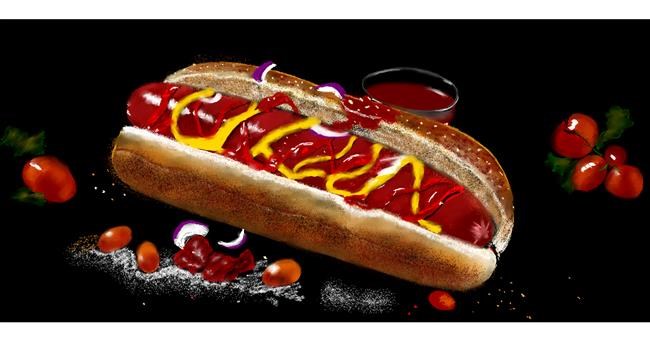 Drawing of Hotdog by Chaching