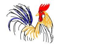 Drawing of Rooster by Marta