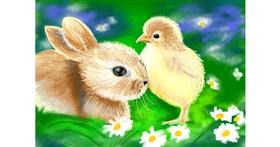 Drawing of Easter chick by ⋆su⋆vinci彡