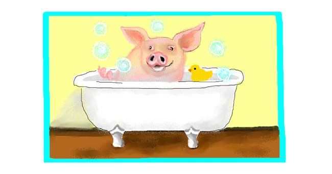 Drawing of Bathtub by DebbyLee