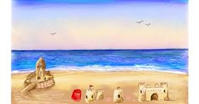 Drawing of Sand castle by Sylv