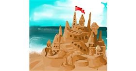 Drawing of Sand castle by Rose rocket