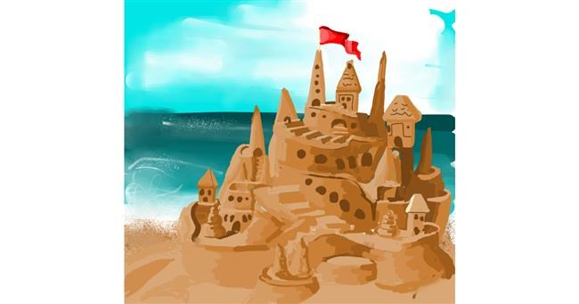 Drawing of Sand castle by Rose rocket