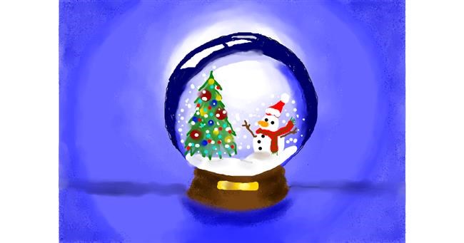 Drawing of Snow globe by Debidolittle