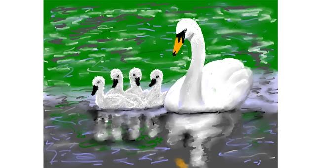 Drawing of Swan by PrettyPixels