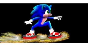 Drawing of Sonic the hedgehog by Sumafela