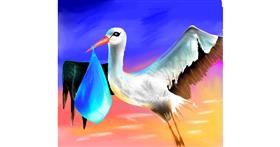 Drawing of Stork by Abeer-Irza