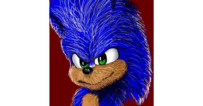 Drawing of Sonic the hedgehog by KayXXXlee