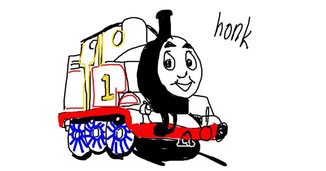 Drawing of Train by wheres the lamb SAUCE