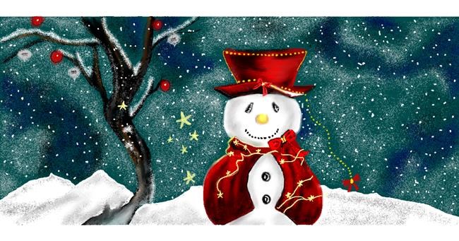 Drawing of Snowman by Chaching