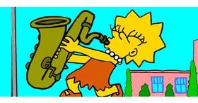 Drawing of Lisa Simpson by Sumafela