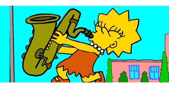 Drawing of Lisa Simpson by Sumafela