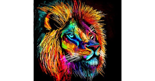 Drawing of Lion by Star
