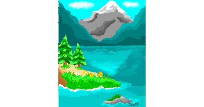 Drawing of Mountain by GreyhoundMama