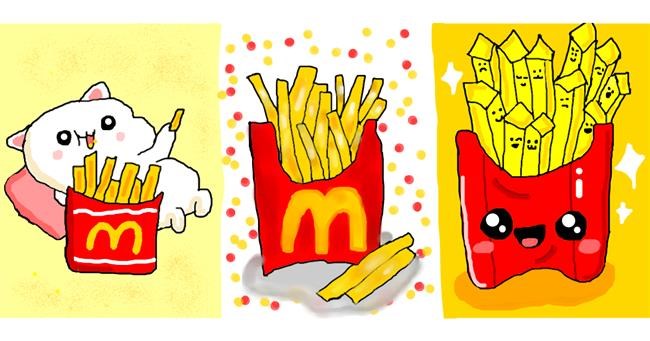 Drawing of French fries by Unknown