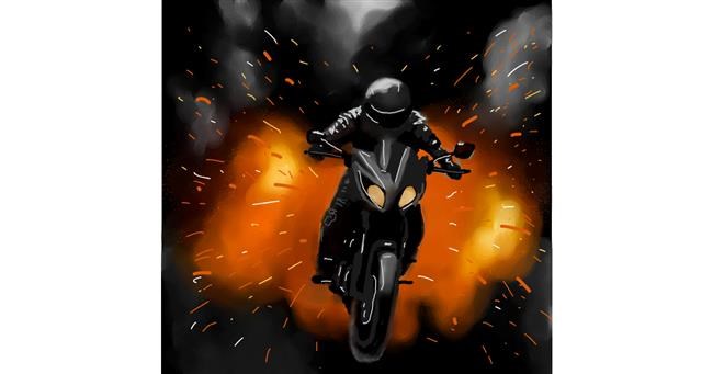 Motorrad-Zeichnung von Joze