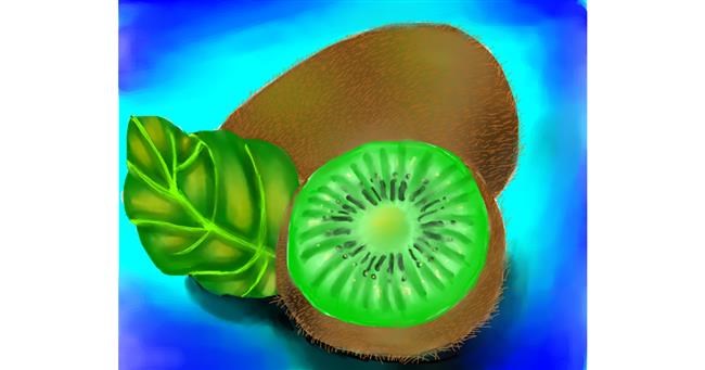 Drawing of Kiwi fruit by Freny