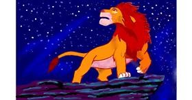 Drawing of Simba (Lion King) by GJP