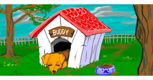 Drawing of Dog house by Ghost