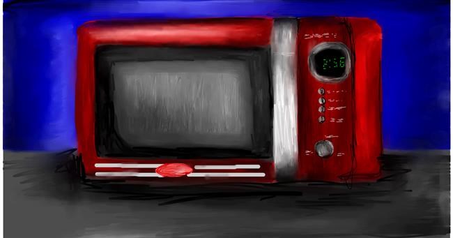 Drawing of Microwave by Mia