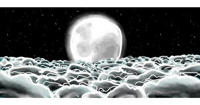 Drawing of Moon by pepita