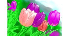 Drawing of Tulips by Kalina