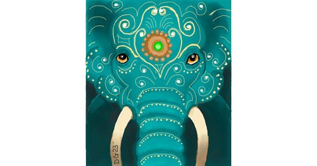 Drawing of Elephant by GreyhoundMama