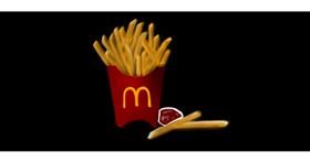 Drawing of French fries by Chaching