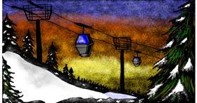 Drawing of Cable car by Eclat de Lune