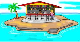 Drawing of Island by Swimmer 